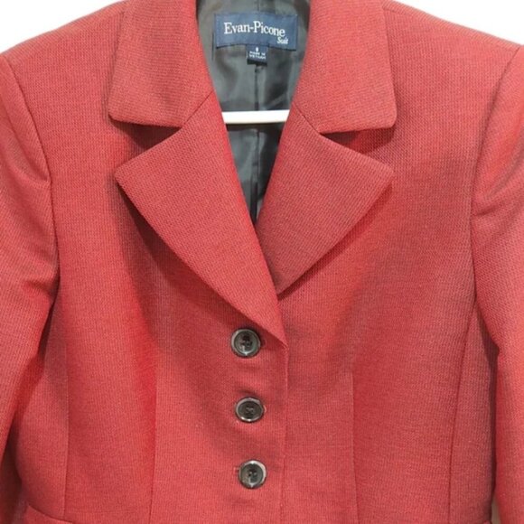 Evan Picone suit red blazer jacket, size 8 - Picture 3 of 4